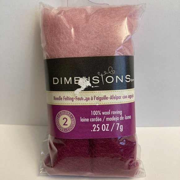 24 Dimensions FeltWorks 100% Wool Roving 0.25oz Pastel Pink Rhubarb Crafts - Picture 1 of 14